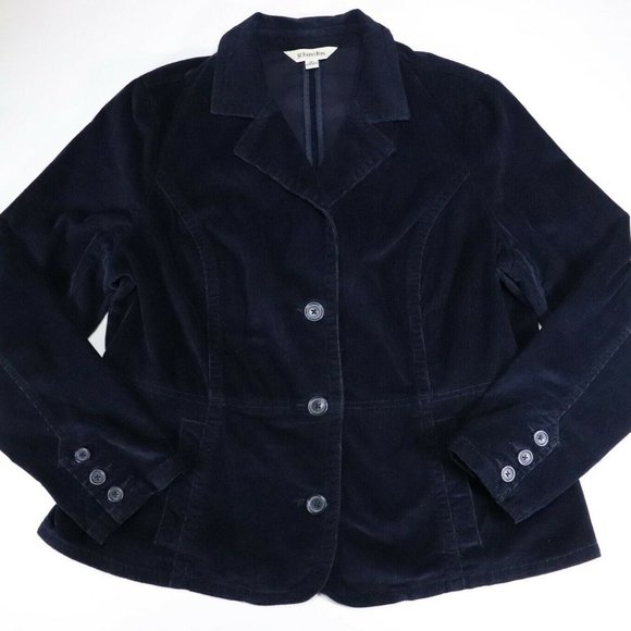 St John Bay Womens Navy Blue Jacket Button Down Bl - Picture 1 of 6